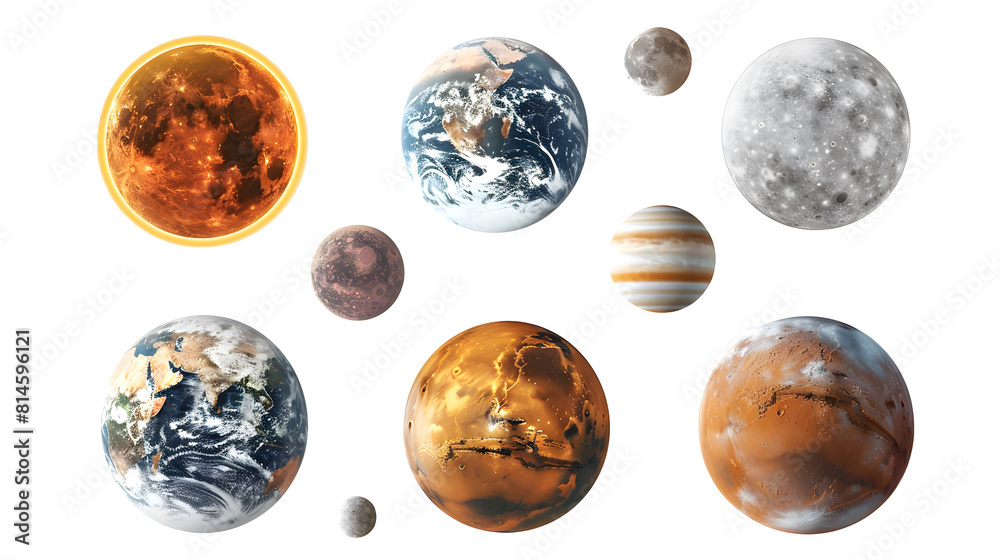 Various planets, transparent pictures Various planets, transparent pictures