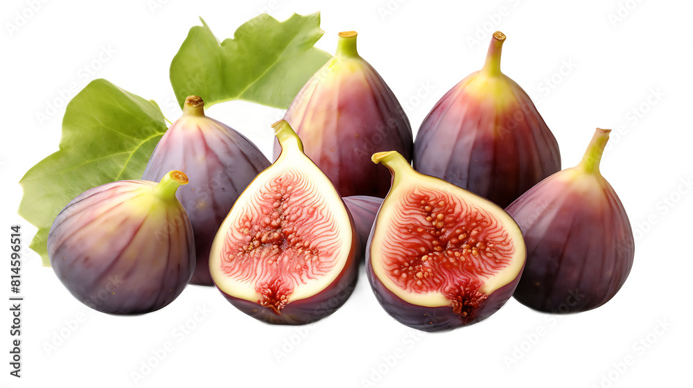 A bunch of ripe figs with a transparent background. A bunch of ripe figs with a transparent background.