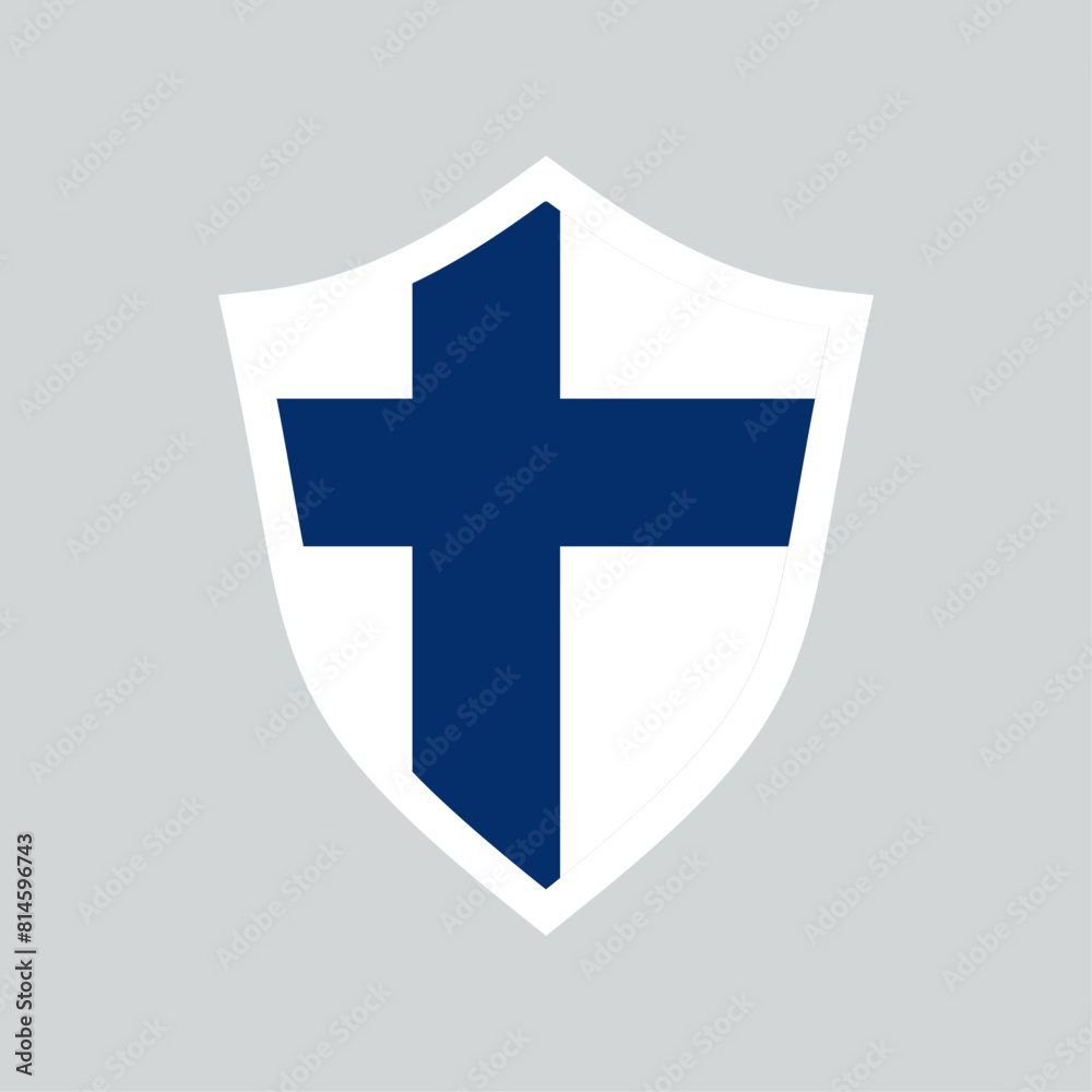 Finland Flag in Shield Shape Frame Finland Flag in Shield Shape Frame