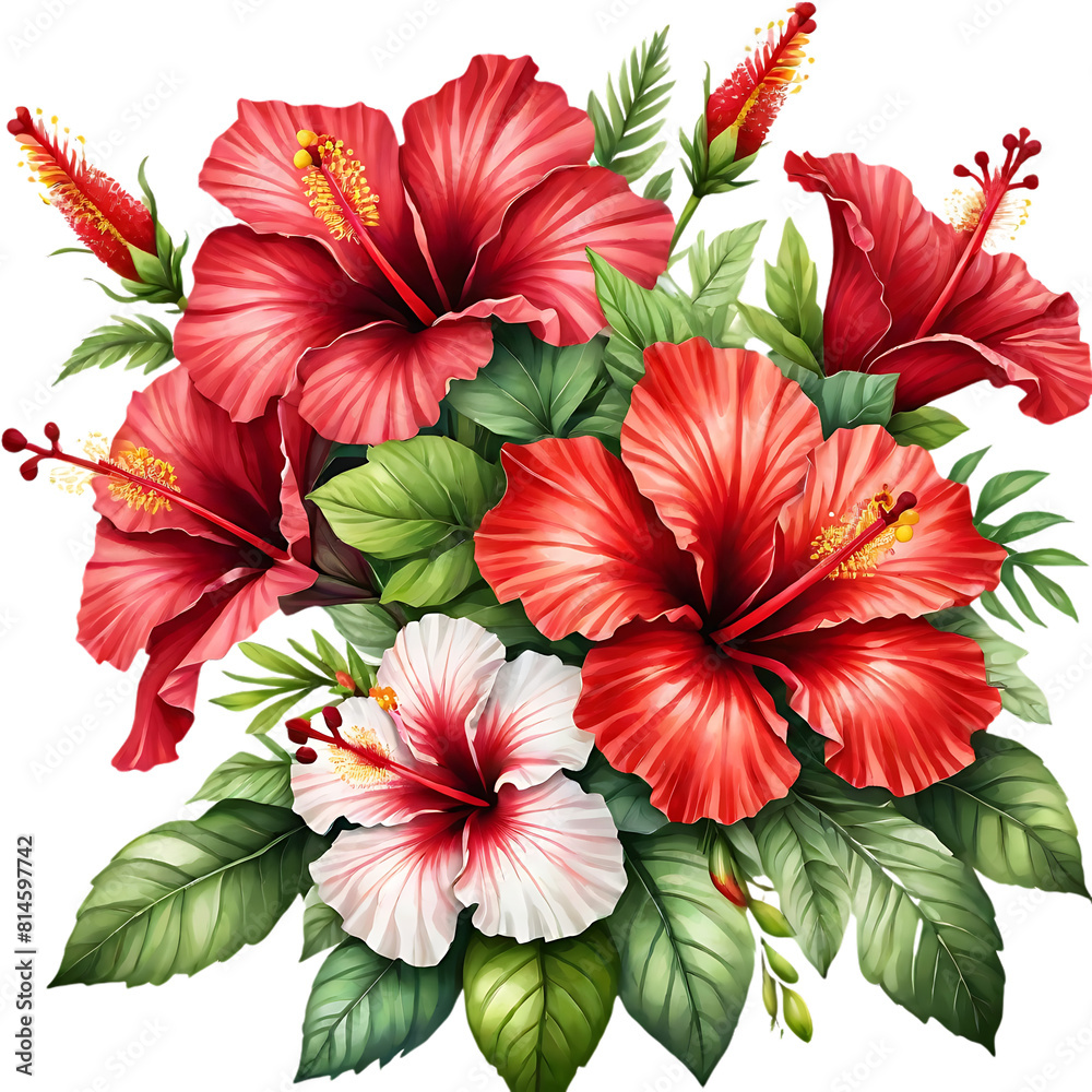 custom made wallpaper toronto digitalNatural beauty of red hibiscus flower on transparent background