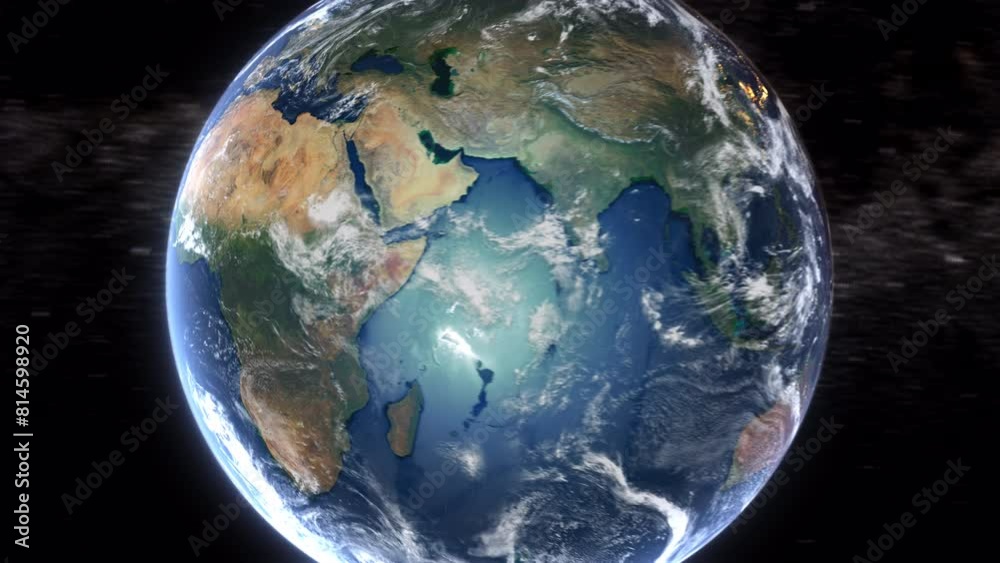 Realistic Earth From Space Zoom In Clouds Sierra Leone