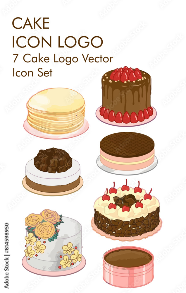 Cake logo vector Icon set Cake logo vector Icon set