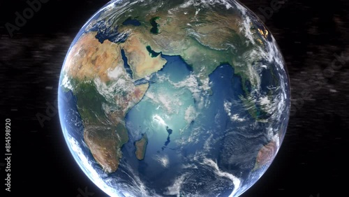 Realistic Earth From Space Zoom In Clouds Sierra Leone
