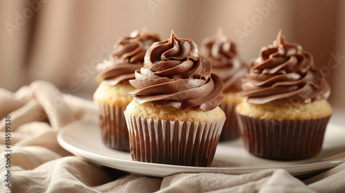 Chocolate fudge cupcake. A captivating close-up photograph that brings the delectable treat to life, perfect for enticing illustrations. Generative AI