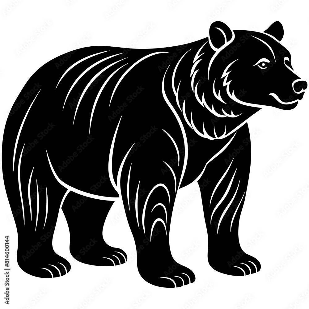 bear vector silhouette illustration on white background bear vector silhouette illustration on white background