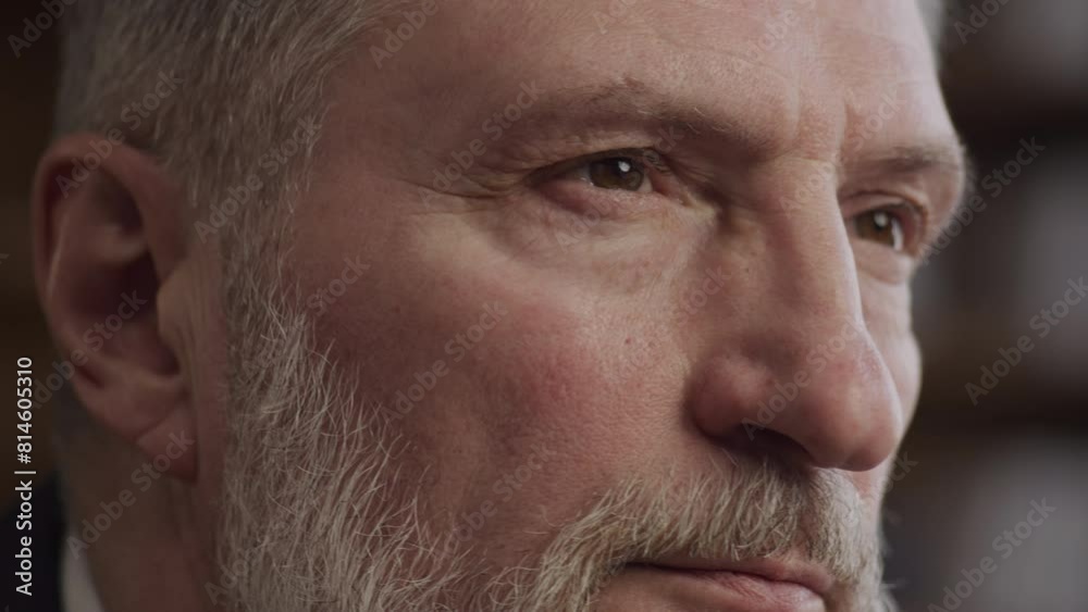 Thoughtful Senior Man in Profile Thoughtful Senior Man in Profile