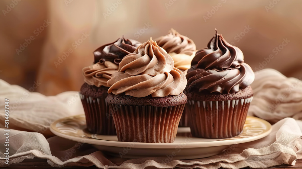 Chocolate fudge cupcake. A captivating close-up photograph that brings the delectable treat to life, perfect for enticing illustrations. Generative AI Chocolate fudge cupcake. A captivating close-up photograph that brings the delectable treat to life, perfect for enticing illustrations. Generative AI