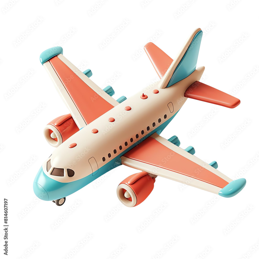 Fototapeta premium 3D Airplane icon. Isometric view. isolated on a transparent background