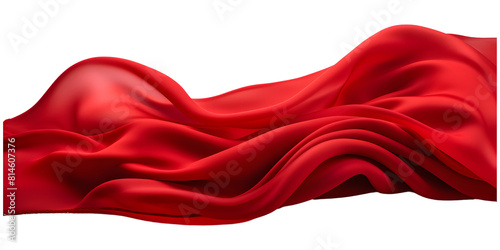 red silk fabric isolated on transparent background