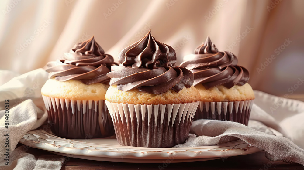 Chocolate fudge cupcake. A captivating close-up photograph that brings the delectable treat to life, perfect for enticing illustrations. Generative AI Chocolate fudge cupcake. A captivating close-up photograph that brings the delectable treat to life, perfect for enticing illustrations. Generative AI