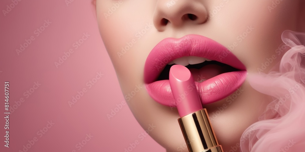 Obraz premium lipstick and lips