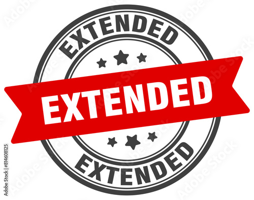 extended stamp. extended label on transparent background. round sign