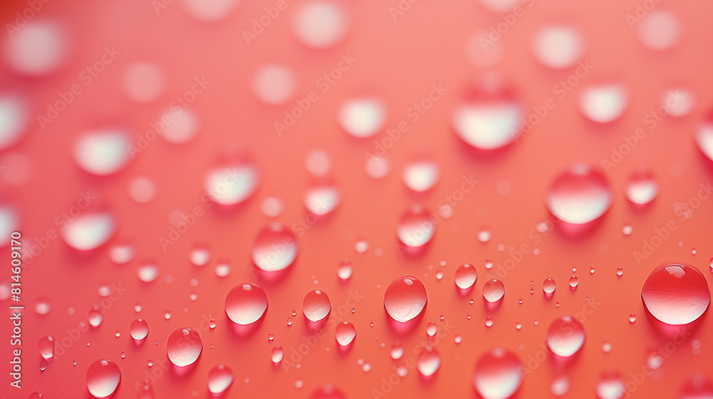 Green Oasis: Dew-Kissed Wall - Water Droplets in Pink & Orange Green Oasis: Dew-Kissed Wall - Water Droplets in Pink & Orange