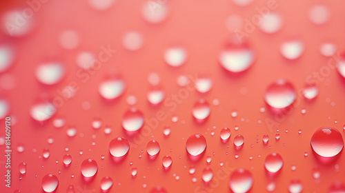 Green Oasis: Dew-Kissed Wall - Water Droplets in Pink & Orange