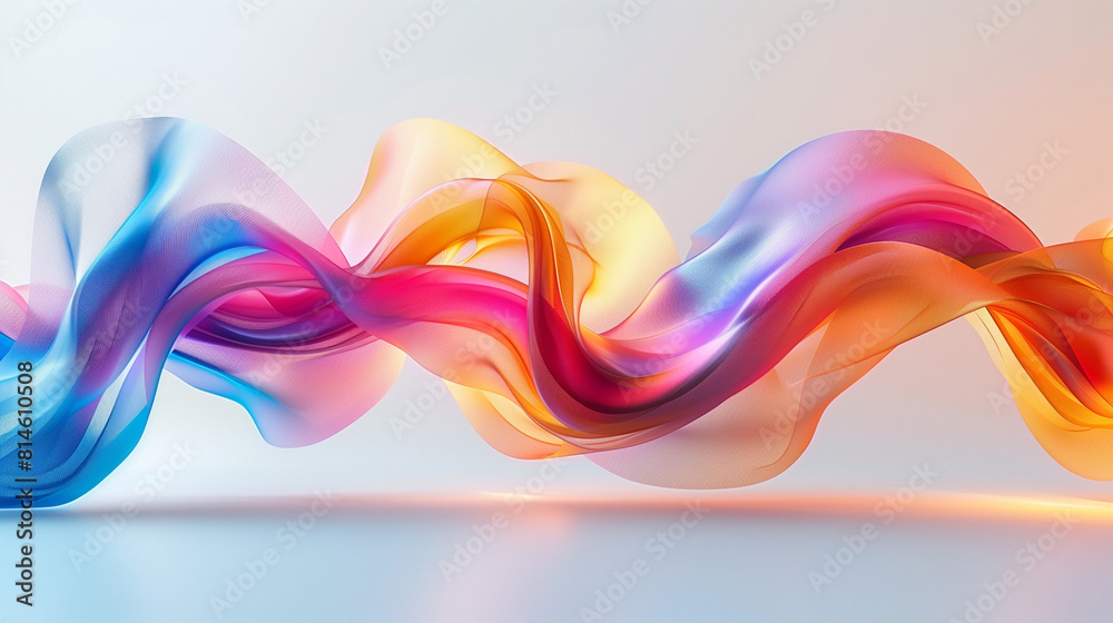 Colorful twisted ribbon in motion on white background,Generative AI Colorful twisted ribbon in motion on white background,Generative AI