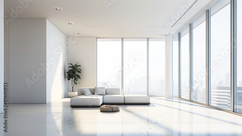 Modern apartment interior with minimalist design