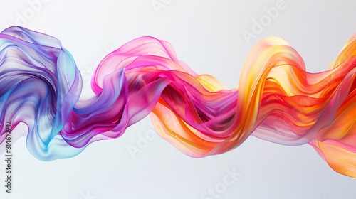 Colorful twisted ribbon in motion on white background  Generative AI