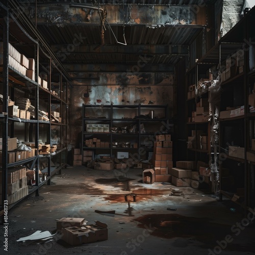 abandoned warehouses, background for scenes

