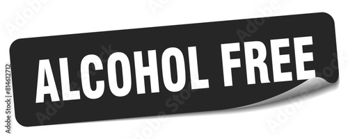 alcohol free sticker. alcohol free label