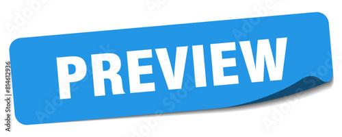preview sticker. preview label