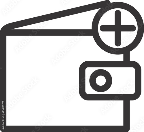 wallet icon with plus sign 