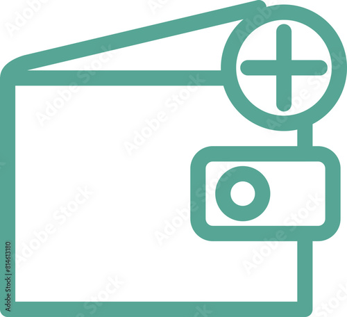 wallet icon with plus sign 