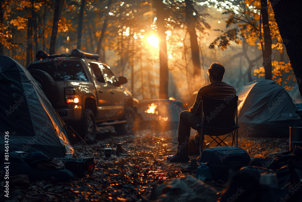 Fototapeta premium Camping in the forest