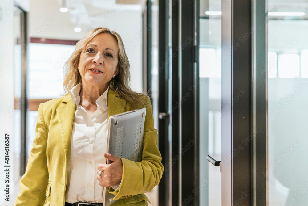 Professional woman in modern coworking space Professional woman in modern coworking space