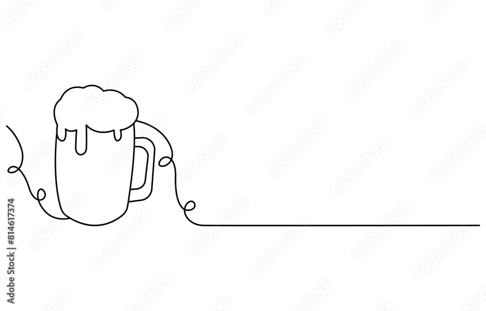International Beer Day glass and bottle continuous one line drawing vector International Beer Day glass and bottle continuous one line drawing vector