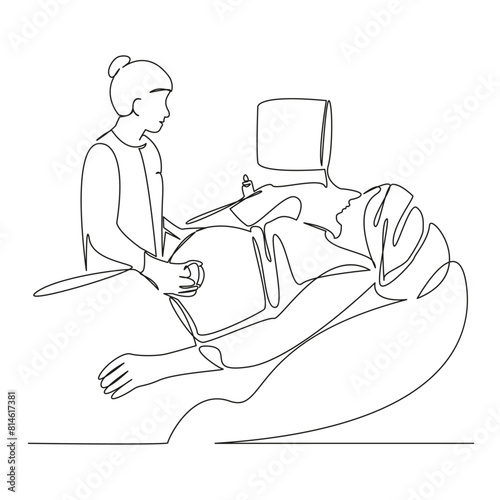 pregnant woman doing ultrasound
