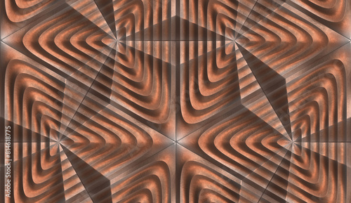 3D Geometric Seamless Wallpaper Pattern Design