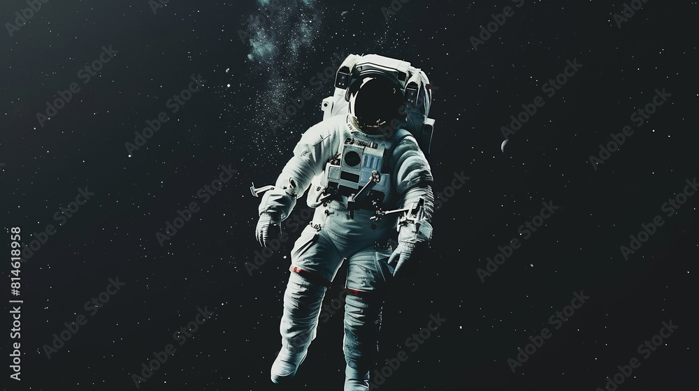 Astronaut Floating in Space, surrounded by the vastness of space and stars. Astronaut Floating in Space, surrounded by the vastness of space and stars.