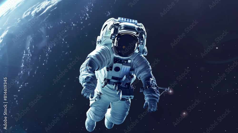 Astronaut Floating in Space, surrounded by the vastness of space and stars. Astronaut Floating in Space, surrounded by the vastness of space and stars.