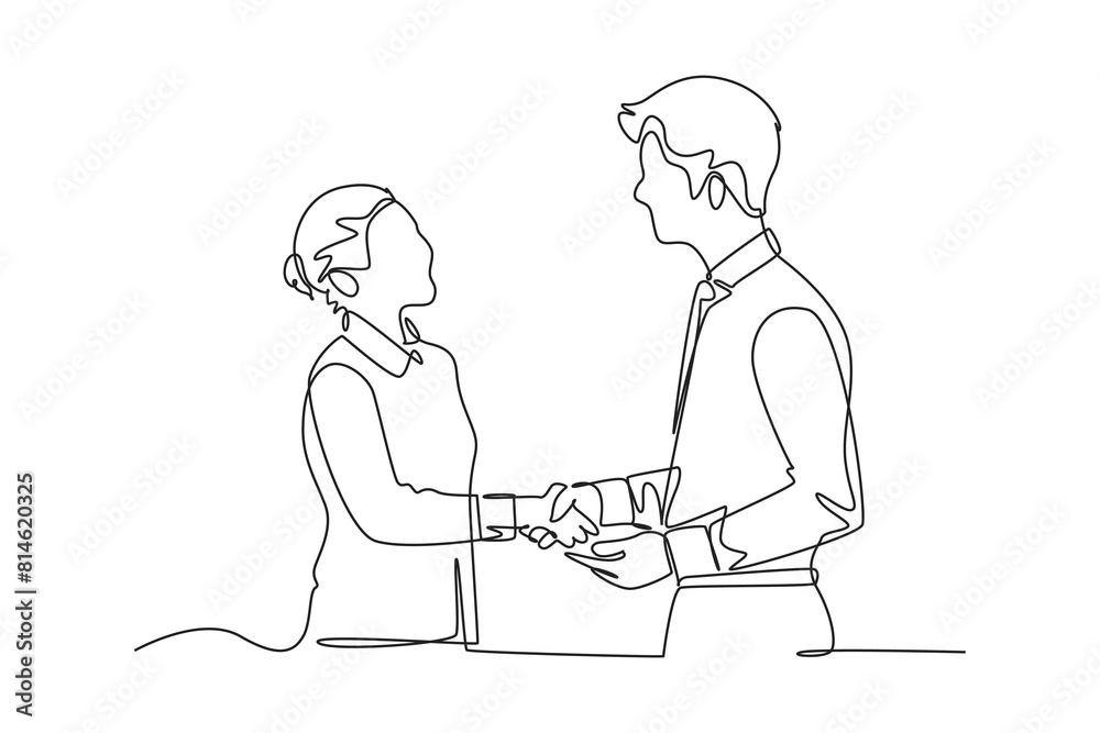 One continuous line drawing of client and customer concept. Doodle vector illustration in simple linear style. One continuous line drawing of client and customer concept. Doodle vector illustration in simple linear style.