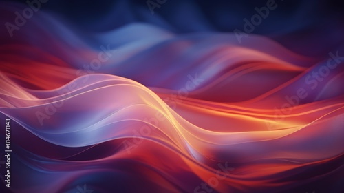 Generative AI Soft  flowing waves of color resulting in an abstract and fluid background.