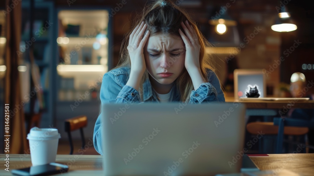 Young Woman Overwhelmed by Work Young Woman Overwhelmed by Work
