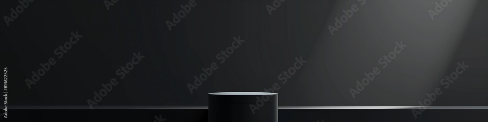 Premium 3D round podium on a dark background—black color panoramic podium platform vector, Generated by AI. Premium 3D round podium on a dark background—black color panoramic podium platform vector, Generated by AI.