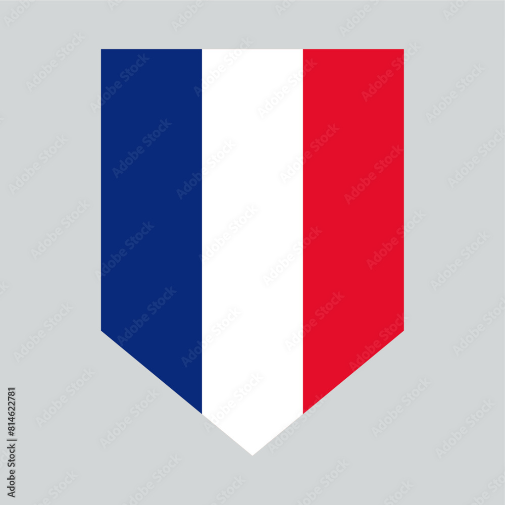 France Flag in Shield Shape Frame France Flag in Shield Shape Frame