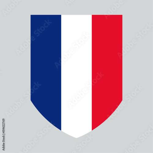 Free Download France Flag in Shield Shape Frame - GFXLoad