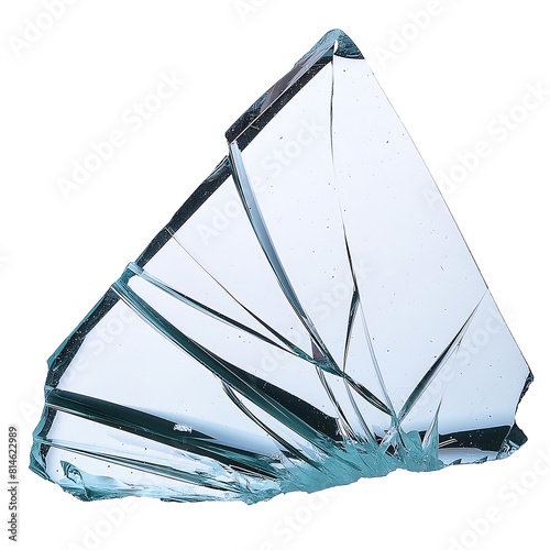 broken glass shards isolated on white background  grungy  dirty  shattered glass