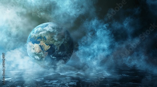 A planet is surrounded by a cloud of smoke © GenBy