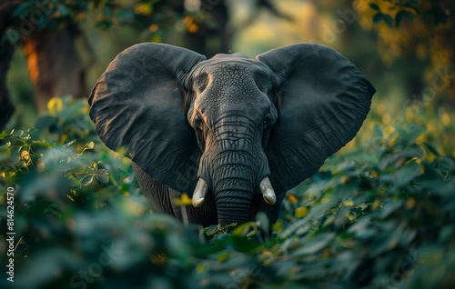 Elephant in nature, endangered species in Africa, large animal walking, award winning photography
