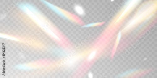 Multicolored light effect and zigzag ribbons falling from above on streamer, tinsel vector