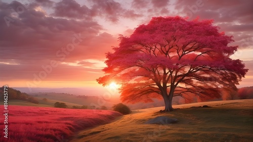 As_the_sun_sets_the_red_and_pink_leaves_of_the_tree