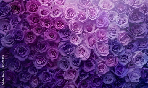 violet to purple roses in full bloom   Generative AI