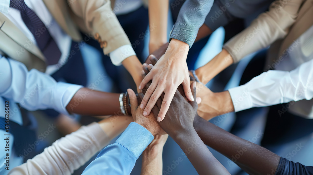 Diverse team united in collaboration and motivation Diverse team united in collaboration and motivation