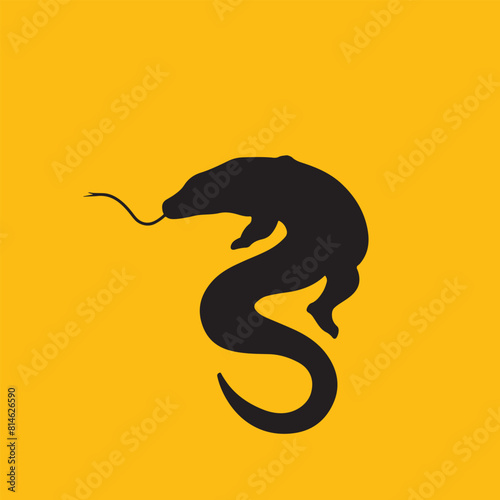 Silhouette of a lizard against an eye-catching orange backdrop