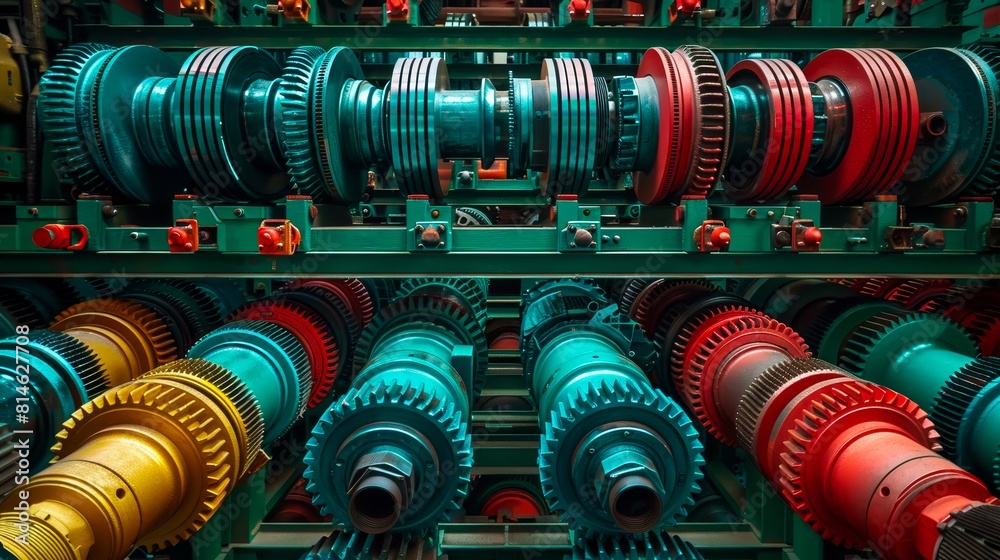 Obraz premium The image shows a variety of industrial parts. These are used in the manufacturing of various products.