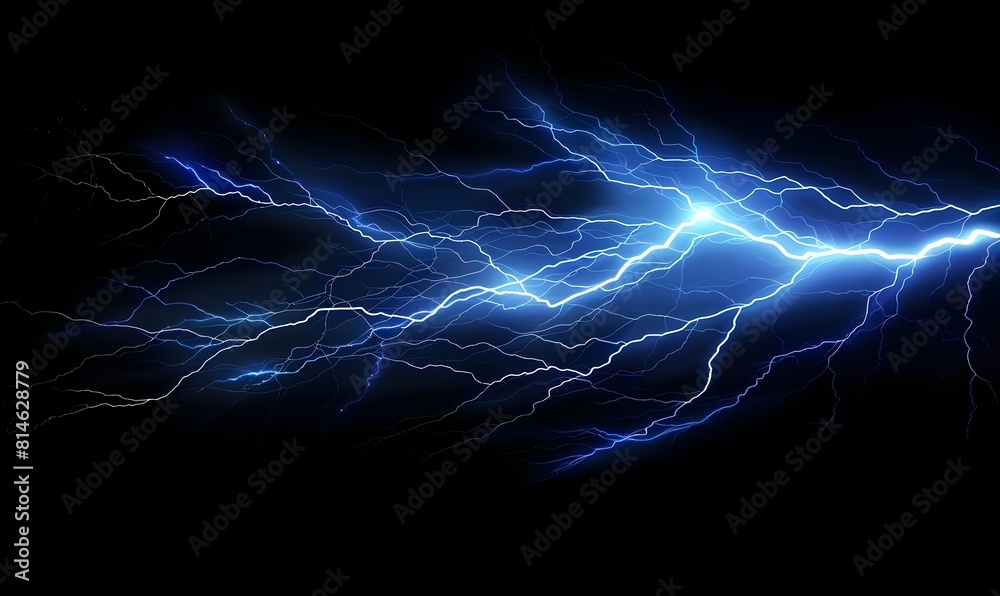 lightning on isolated background,  Generative AI