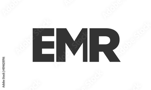 EMR logo design template with strong and modern bold text. Initial based vector logotype featuring simple and minimal typography. Trendy company identity.
